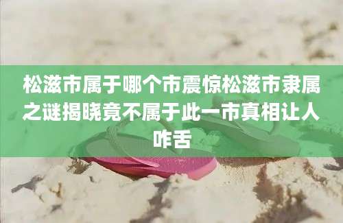 松滋市属于哪个市震惊松滋市隶属之谜揭晓竟不属于此一市真相让人咋舌