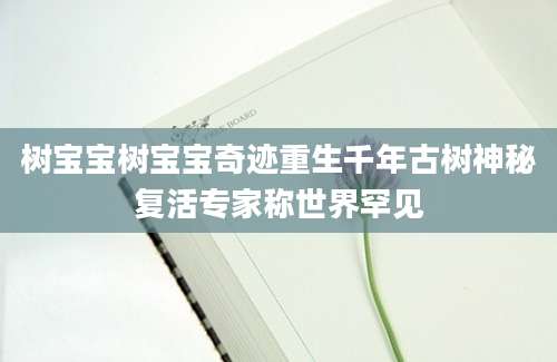 树宝宝树宝宝奇迹重生千年古树神秘复活专家称世界罕见