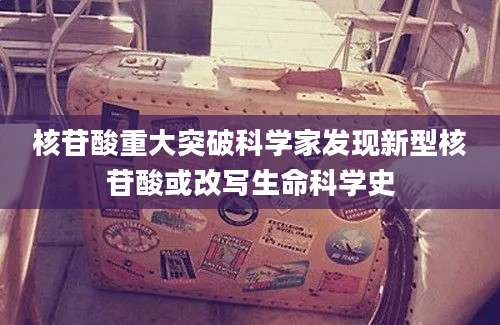 核苷酸重大突破科学家发现新型核苷酸或改写生命科学史