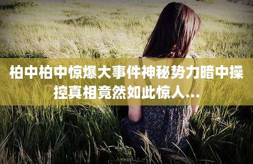 柏中柏中惊爆大事件神秘势力暗中操控真相竟然如此惊人...