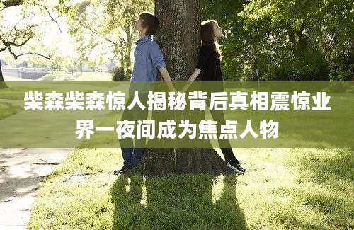 柴森柴森惊人揭秘背后真相震惊业界一夜间成为焦点人物