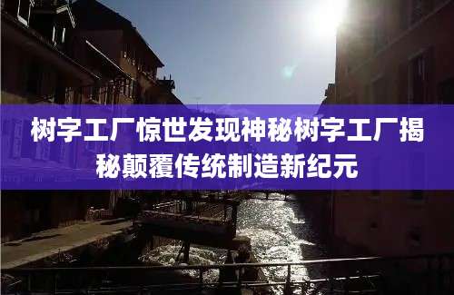 树字工厂惊世发现神秘树字工厂揭秘颠覆传统制造新纪元