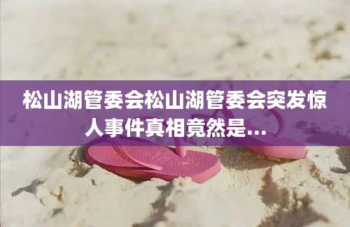 松山湖管委会松山湖管委会突发惊人事件真相竟然是...