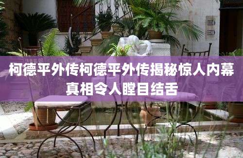 柯德平外传柯德平外传揭秘惊人内幕真相令人瞠目结舌