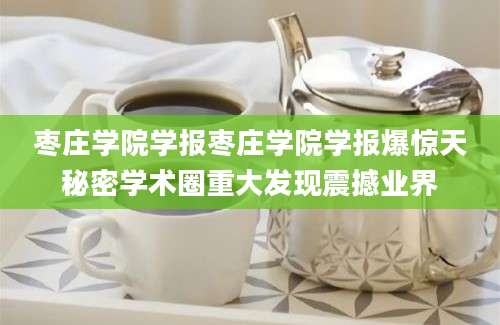 枣庄学院学报枣庄学院学报爆惊天秘密学术圈重大发现震撼业界