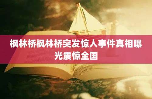 枫林桥枫林桥突发惊人事件真相曝光震惊全国