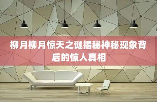 柳月柳月惊天之谜揭秘神秘现象背后的惊人真相