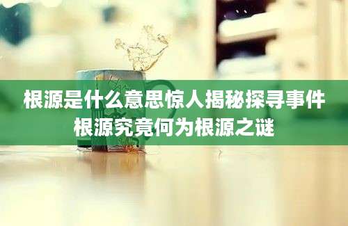 根源是什么意思惊人揭秘探寻事件根源究竟何为根源之谜