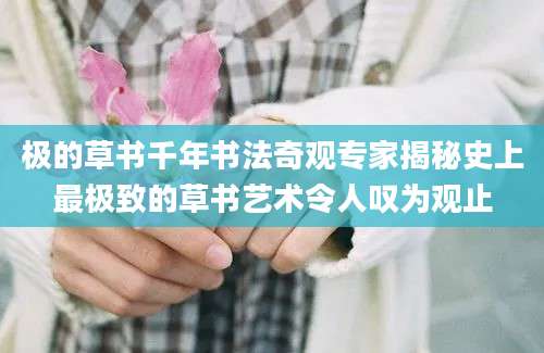 极的草书千年书法奇观专家揭秘史上最极致的草书艺术令人叹为观止
