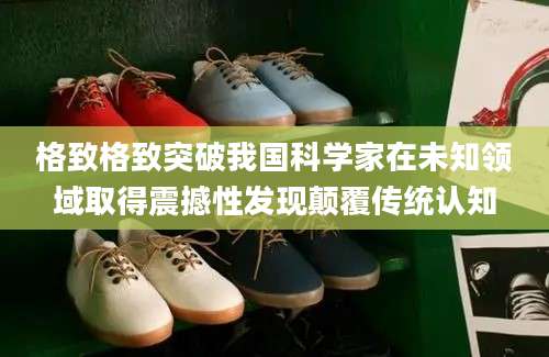 格致格致突破我国科学家在未知领域取得震撼性发现颠覆传统认知