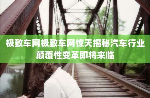 极致车网极致车网惊天揭秘汽车行业颠覆性变革即将来临