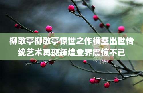 柳敬亭柳敬亭惊世之作横空出世传统艺术再现辉煌业界震惊不已