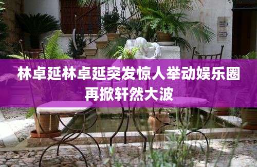 林卓延林卓延突发惊人举动娱乐圈再掀轩然大波