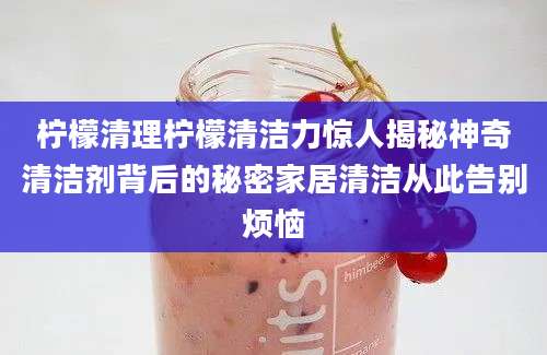 柠檬清理柠檬清洁力惊人揭秘神奇清洁剂背后的秘密家居清洁从此告别烦恼
