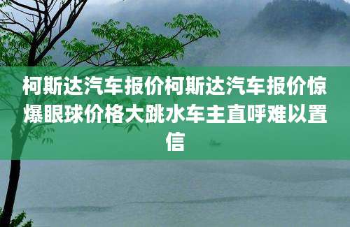 柯斯达汽车报价柯斯达汽车报价惊爆眼球价格大跳水车主直呼难以置信