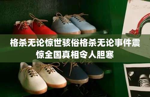 格杀无论惊世骇俗格杀无论事件震惊全国真相令人胆寒