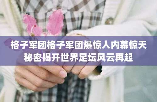 格子军团格子军团爆惊人内幕惊天秘密揭开世界足坛风云再起