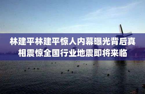 林建平林建平惊人内幕曝光背后真相震惊全国行业地震即将来临