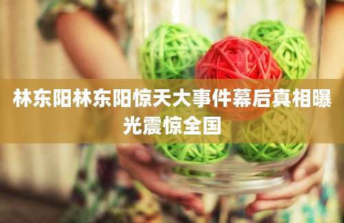 林东阳林东阳惊天大事件幕后真相曝光震惊全国