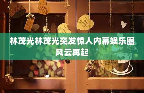 林茂光林茂光突发惊人内幕娱乐圈风云再起