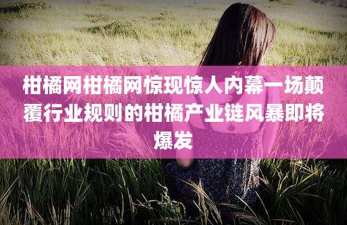 柑橘网柑橘网惊现惊人内幕一场颠覆行业规则的柑橘产业链风暴即将爆发