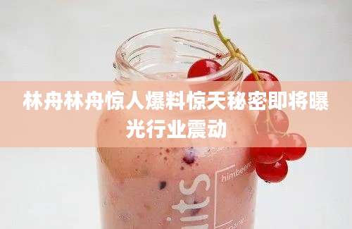 林舟林舟惊人爆料惊天秘密即将曝光行业震动