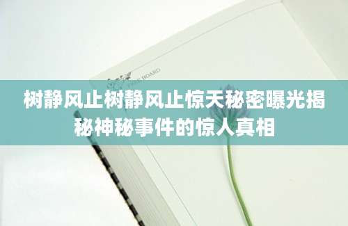 树静风止树静风止惊天秘密曝光揭秘神秘事件的惊人真相