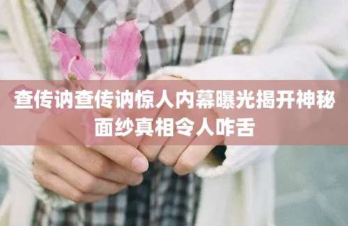 查传讷查传讷惊人内幕曝光揭开神秘面纱真相令人咋舌