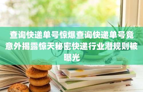 查询快递单号惊爆查询快递单号竟意外揭露惊天秘密快递行业潜规则被曝光