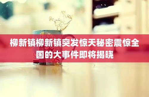柳新镇柳新镇突发惊天秘密震惊全国的大事件即将揭晓