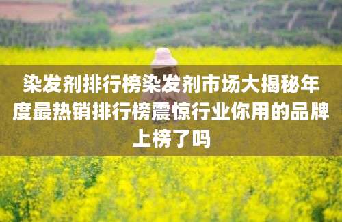 染发剂排行榜染发剂市场大揭秘年度最热销排行榜震惊行业你用的品牌上榜了吗