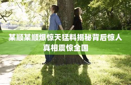 某顺某顺爆惊天猛料揭秘背后惊人真相震惊全国
