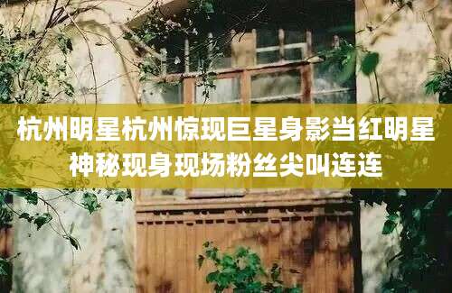 杭州明星杭州惊现巨星身影当红明星神秘现身现场粉丝尖叫连连