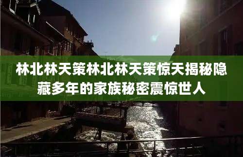 林北林天策林北林天策惊天揭秘隐藏多年的家族秘密震惊世人