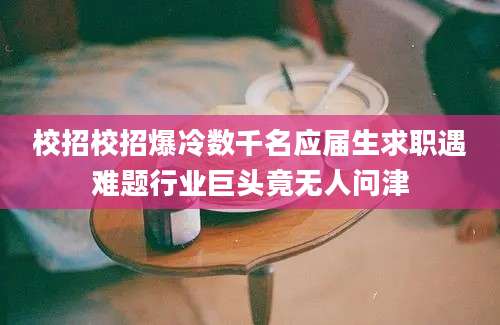 校招校招爆冷数千名应届生求职遇难题行业巨头竟无人问津