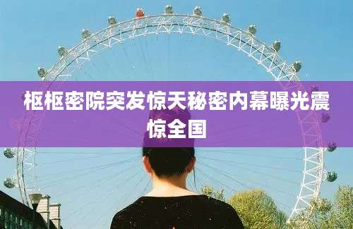 枢枢密院突发惊天秘密内幕曝光震惊全国
