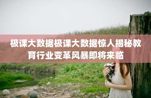 极课大数据极课大数据惊人揭秘教育行业变革风暴即将来临