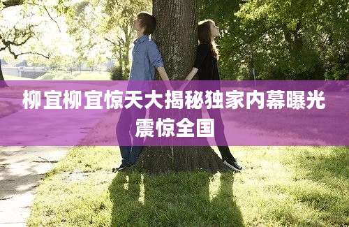 柳宜柳宜惊天大揭秘独家内幕曝光震惊全国