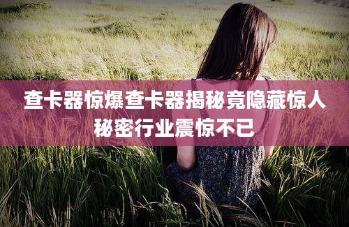 查卡器惊爆查卡器揭秘竟隐藏惊人秘密行业震惊不已